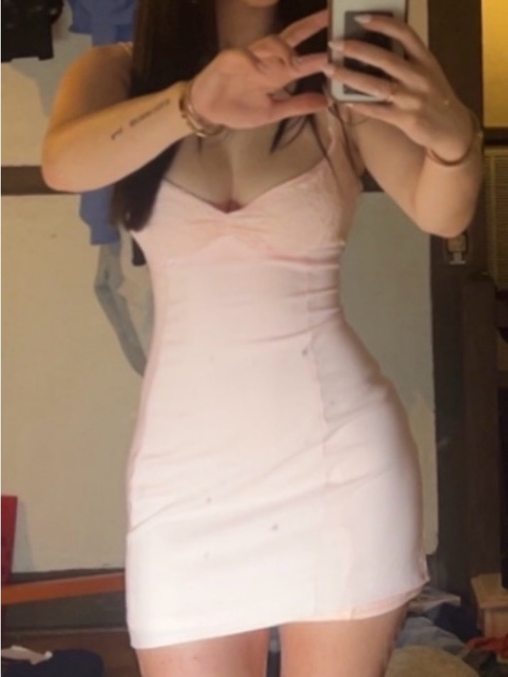 Sleeveless Light Pink Bodycon Mini Dress